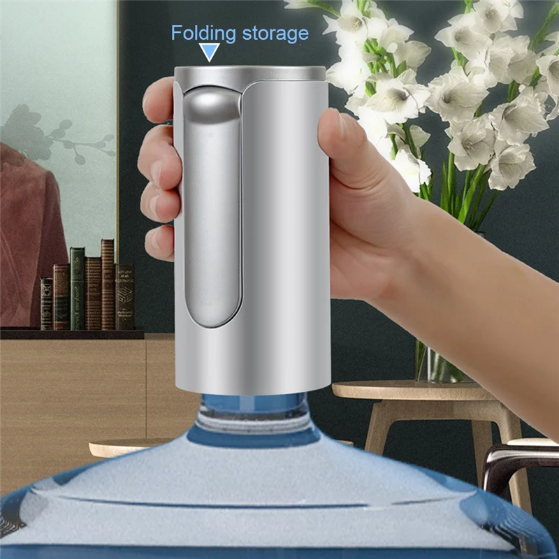 Водяной насос с ведром с сенсорным экраном, автоматический диспенсер для воды, электрический складной водяной насос, количественный выпуск воды, прочный белый