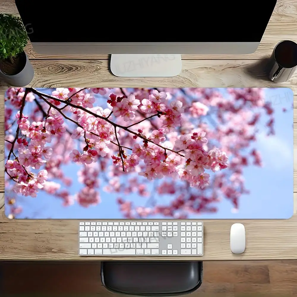 

Japan Cherry Blossom Mouse Pad XXL Gray Laptops Gaming Deskmat Sakura Mousepad Anime Office Carpet Gamer Keyboard Computer Desks