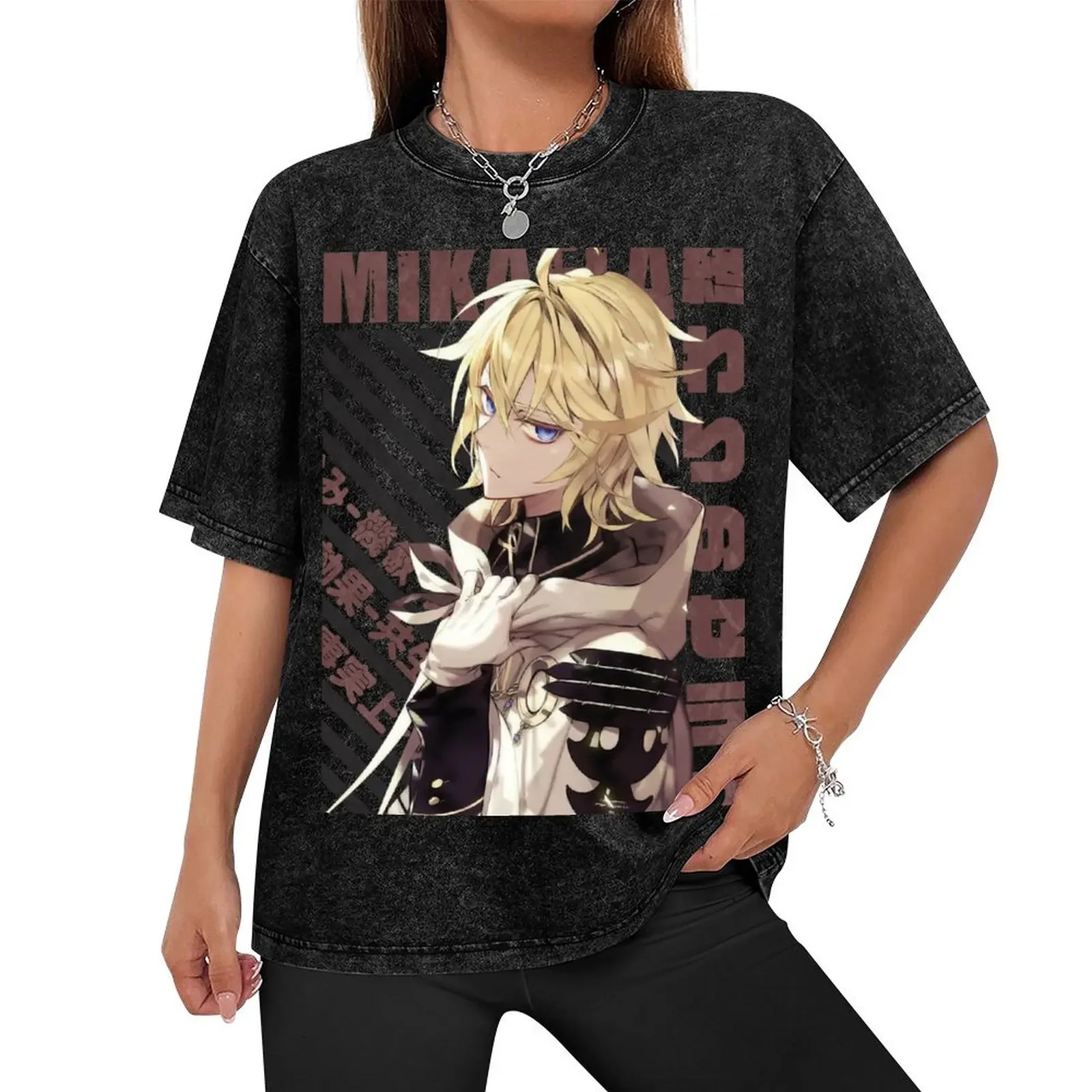 Owari no Seraph - Mikaela T-Shirt customs basketball graphic tees street wear anime stuff oversized t shirt men