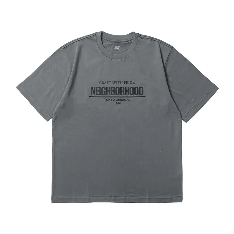 Japan NEIGHBORHOOD Tee SS-1 Printed Tees Men's and Women's Loose Casual Short Sleeved T-shirt