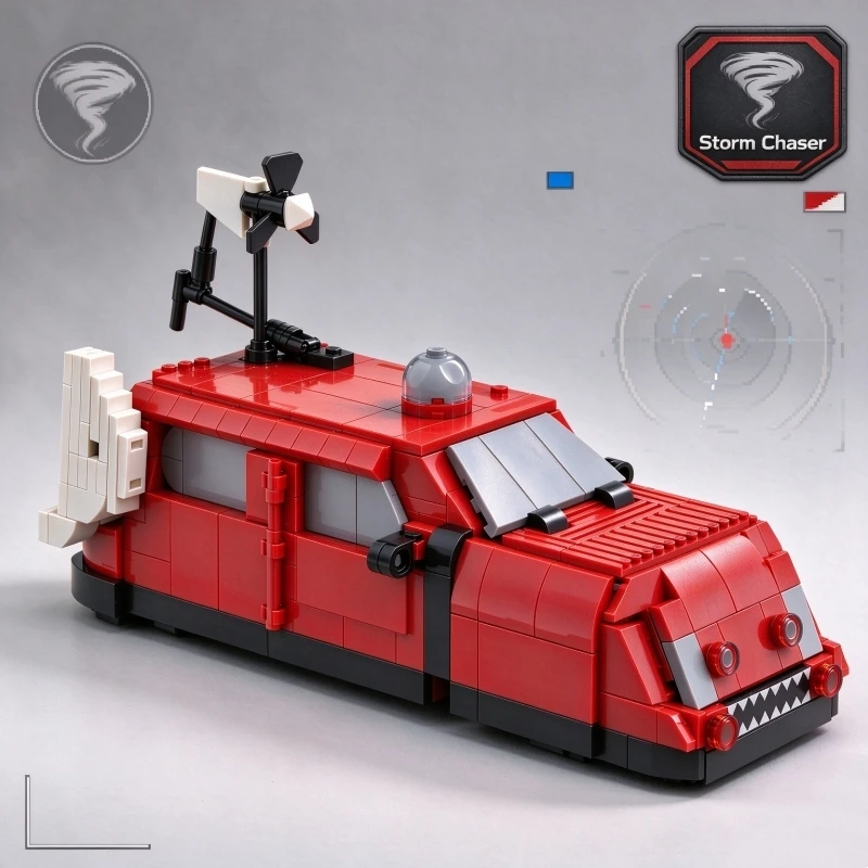 Storm Chasers Dominator Car Building Blocks Toy Red Tornado Interception Vehicle DIY Assembly Model Gift For Storm Chaser Fans