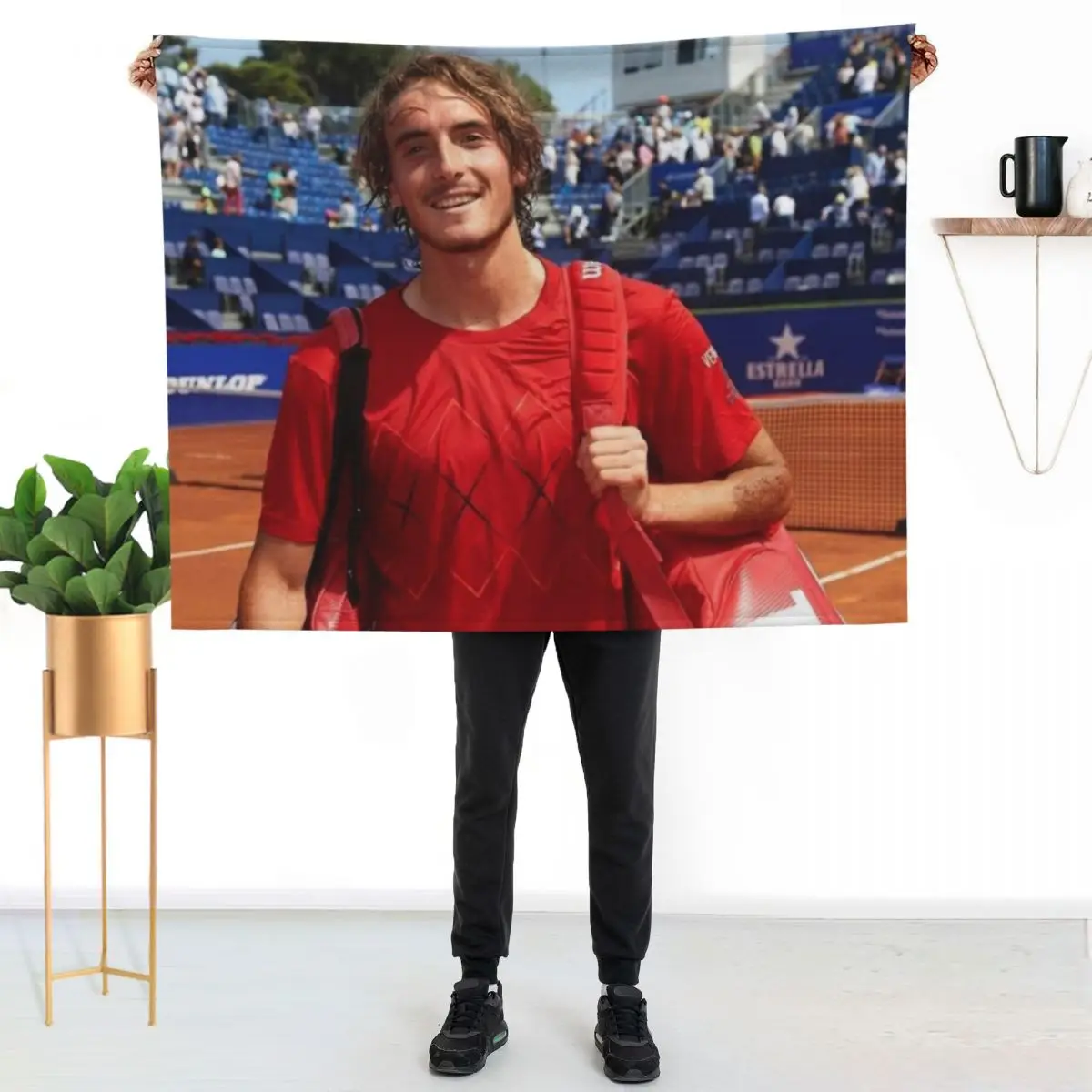 

stefanos tsitsipas Throw Blanket Cozy Sofa Blanket for TV Watching Napping