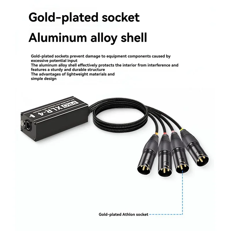 ABVO-4-Channel XLR Audio And DMX Network Cable Extender, DMX512 Network Signal Extender For Stage Sound Lighting Studio