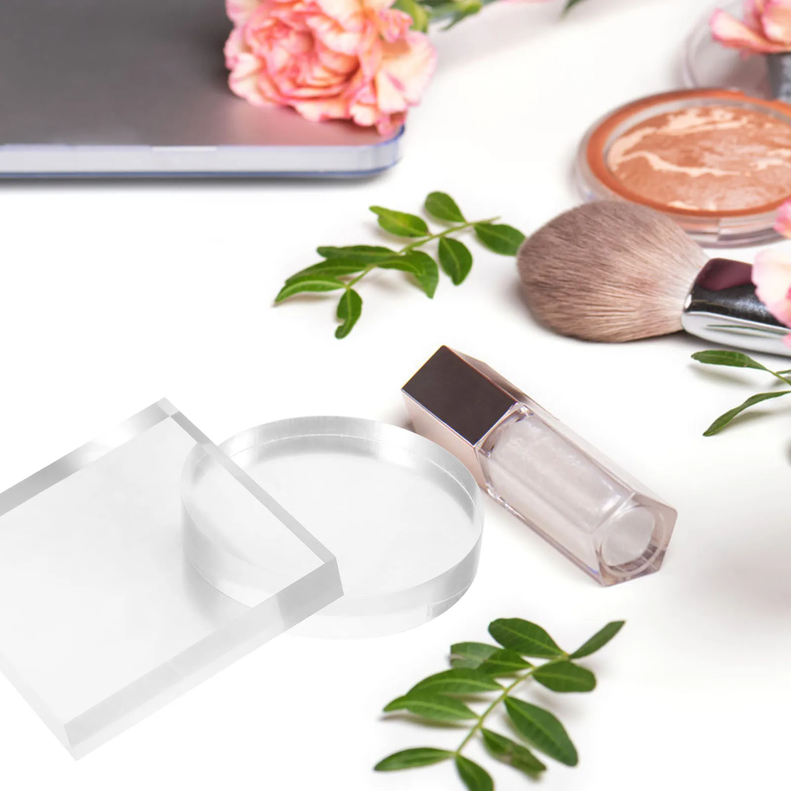 

2 Pcs Acrylic Block Product Photography Props Figure Stands Base Display Jewelry Holder Show Rack