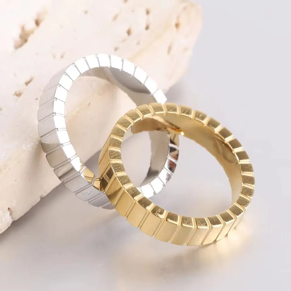 Checkered Striped Geometric Couple Rings, Perfect Gift for Wedding Anniversary & Valentine's Day
