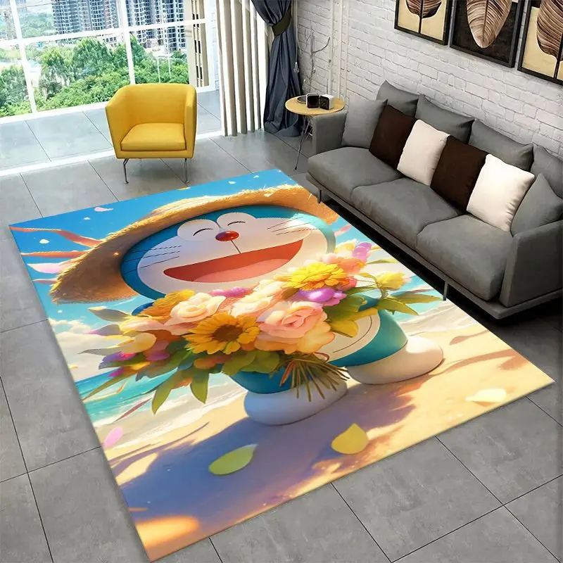 HD Dream D-Doraemon Cartoon Non-Slip Area Rug for Living Room Bedroom Playroom,Decorative Carpet Floor Mat Home Decor Holiday