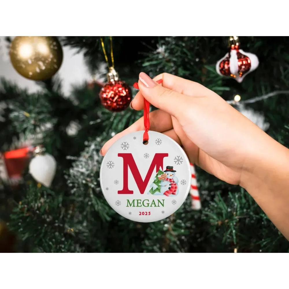 

Personalized 2025 Family Ornament Letter Name Initial Monogram Custom Christmas Ornament & Holiday Gift Christmas Home Decor