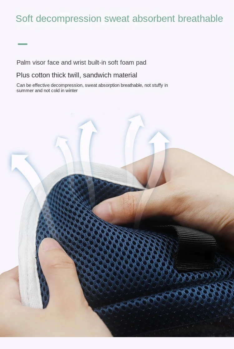 Four Seasons Restraint-Handschuh mit Reißverschlussöffnung, Sichtfenster, Belüftung, Bett, Kratzschutz, Anti-Extubation, Handgelenks-Schutzplatte – Detail 3