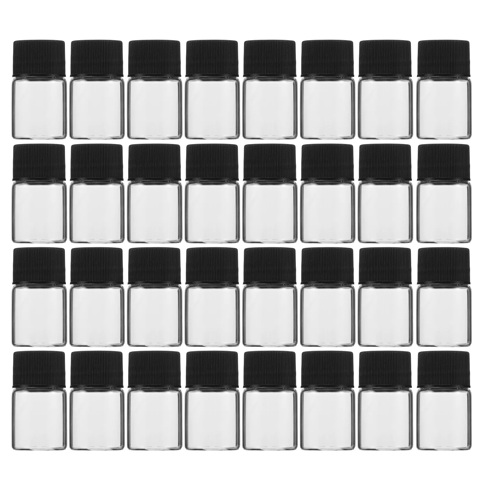 

40Pcs Sample Bottles 5Ml Transparent Glass Mini Vials Leak Proof Caps for Perfume Oil Essential Liquid Storage Travel Outdoor