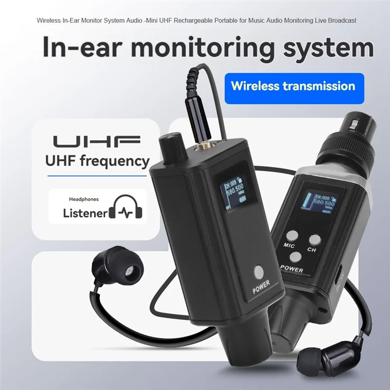 

High Quality-UHF Stereo Wireless Monitor System Portable Wireless Real-Time Earphones For Singer Band Rehearsal Performance