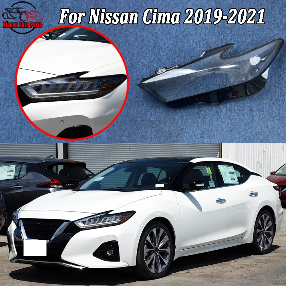 

Headlights Cover For Nissan 2019 2020-2021 Cima Transparent Lamp Shade Headlamp Shell Plexiglass Replace Original Lampshade