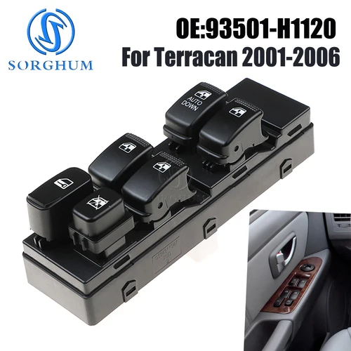 Regulador de Control de elevador de interruptor de ventanilla eléctrica principal del lado del conductor delantero izquierdo para Hyundai Terracan 2001-2006 93501-H1120 93501H1120