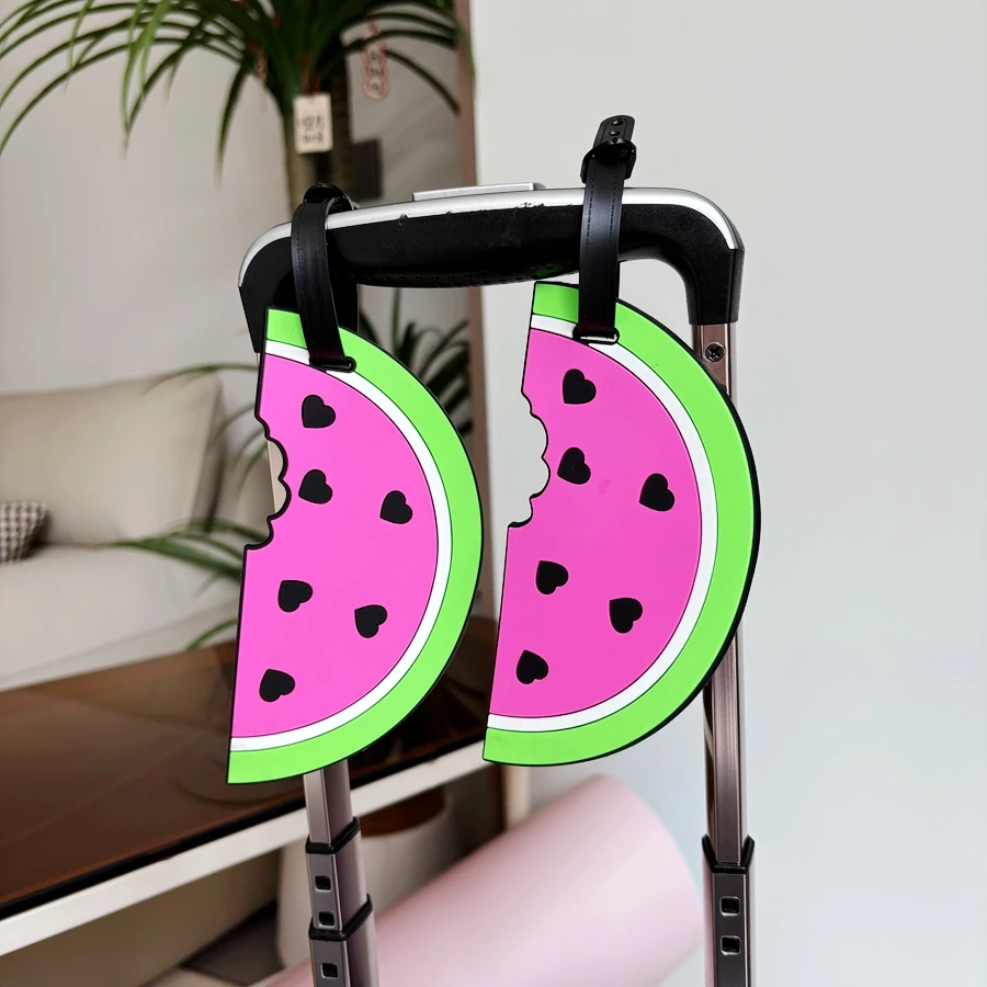 

1pc oversized pink watermelon luggage tag, hang tag, personal belongings carrier, luggage anti loss identification tag, boarding
