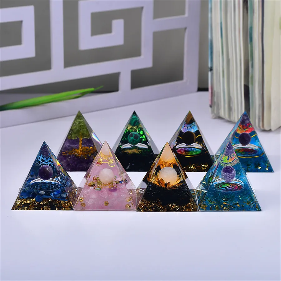 Pyramid Crystals Natural Stone Home Office Decoration Energy Generator Healing Reiki Chakra Meditation Ornaments Crafts