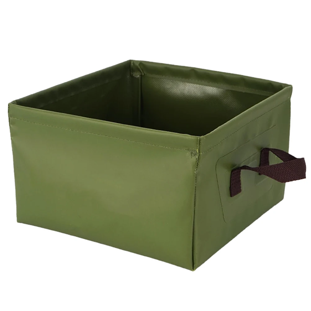 1 pz secchio d'acqua pieghevole portatile secchio da pesca quadrato esterno verde militare campeggio alpinismo contenitore da viaggio