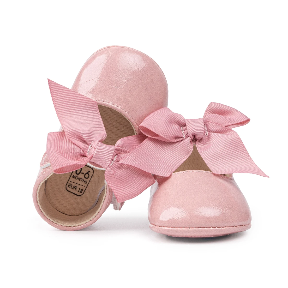 Fashion Baby Girl Casual Leather Shoes Exquisite Lace Bowknot Solid Color Princess Wedding Walking Shoes Soft Non-slip Flat Sole