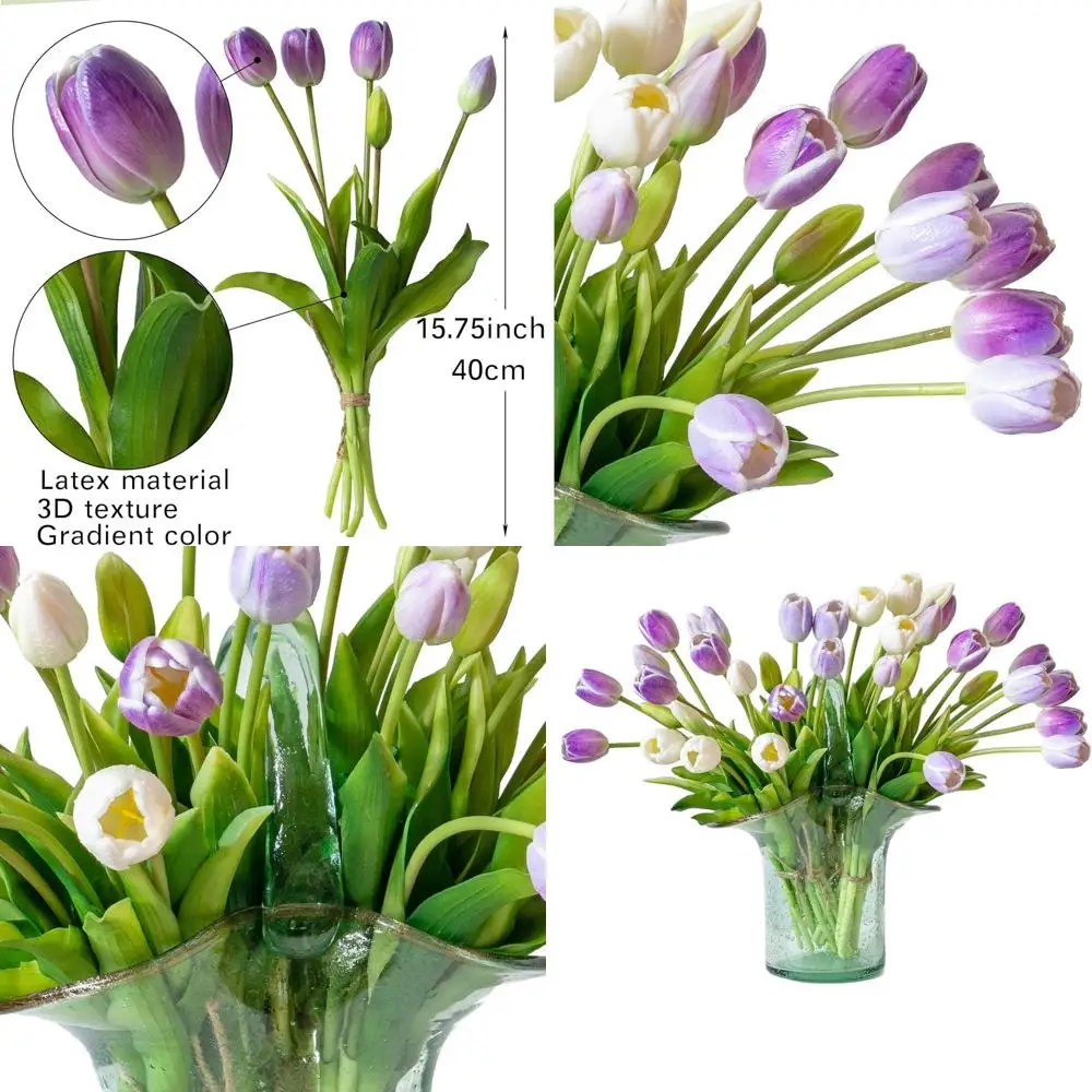 

Букет из 40 искусственных тюльпанов из латекса, аметистово-фиолетового цвета, подходит для свадеб, вечеринок, декора дома и сада.