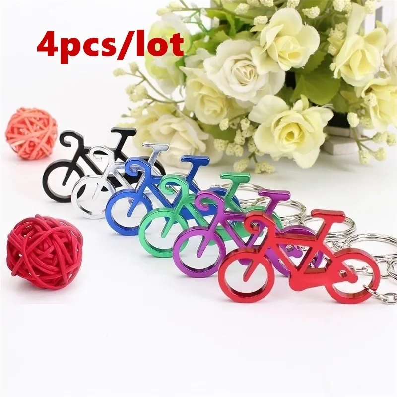 4pcs/lot Outdoor Multifunctional Bike Keychain Key Ring Beer Opener Tool Muilti Colors Beer Opener Kitchen Accessories Opener