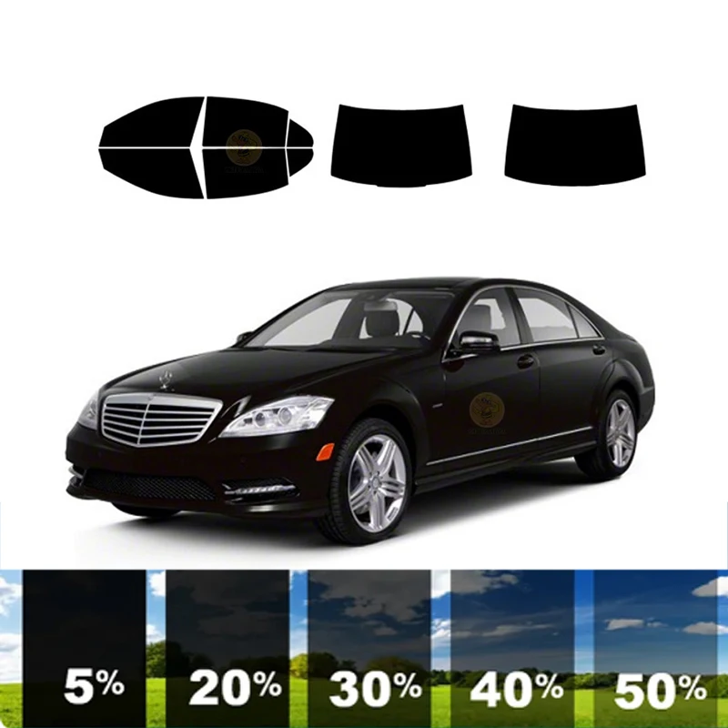 precut Removable Window Tint Film Car 100% UVR 5%-70%VLT Heat Insulation Carbon ﻿For MERCEDES-BENZ S-CLASS 4 DR SEDAN 2007-2013