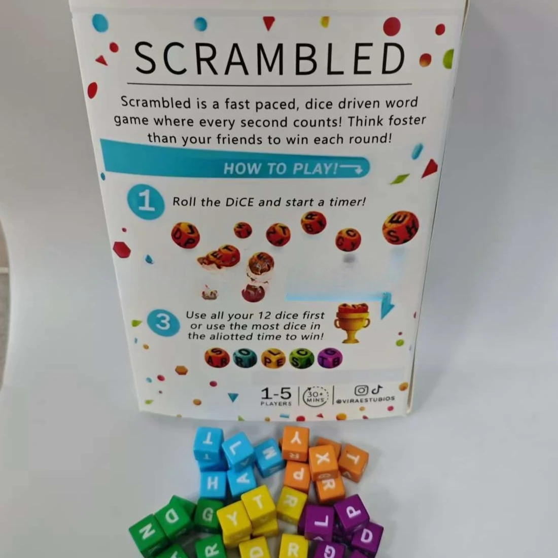 Jogo de palavras de dados despenteados rápidos, 1-5 jogadores com dados de letras, exercício cerebral, jogo de festa, exercício cerebral, jogos de tabuleiro familiares