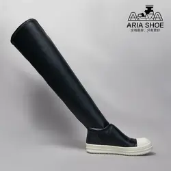 Ricks Stivali sopra il ginocchio in pelle microfibra con stampa di pecora elastica dal design stile retrò Owens Stivale classico Owens nero per uomo e donna