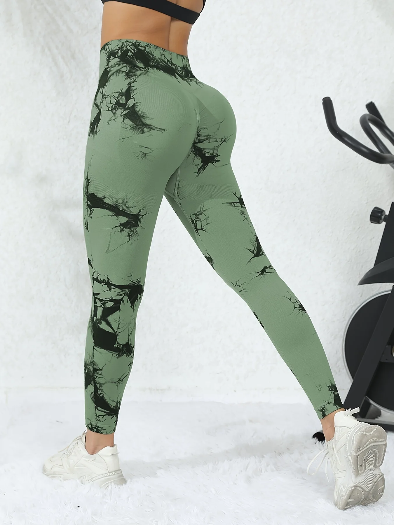 Tie Dye Seamless Leggings for Women High Waist Yoga Pants, Scrunch Butt Lifting Elastic Tights