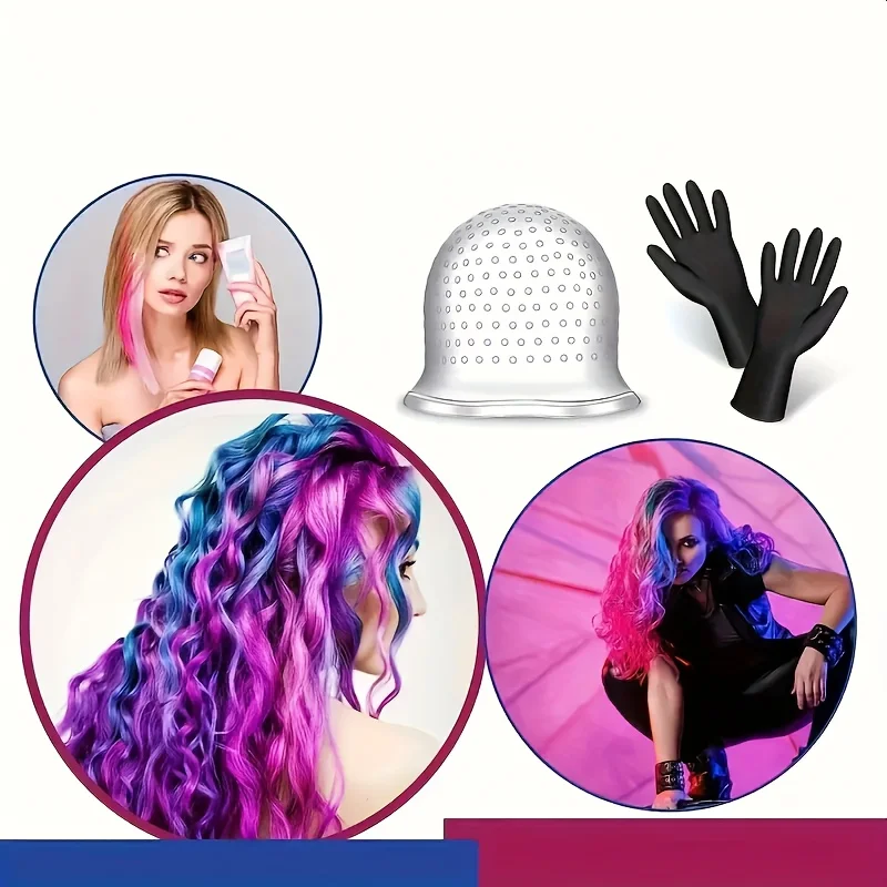 10pcs Salon Silicone Hair Coloring Cap