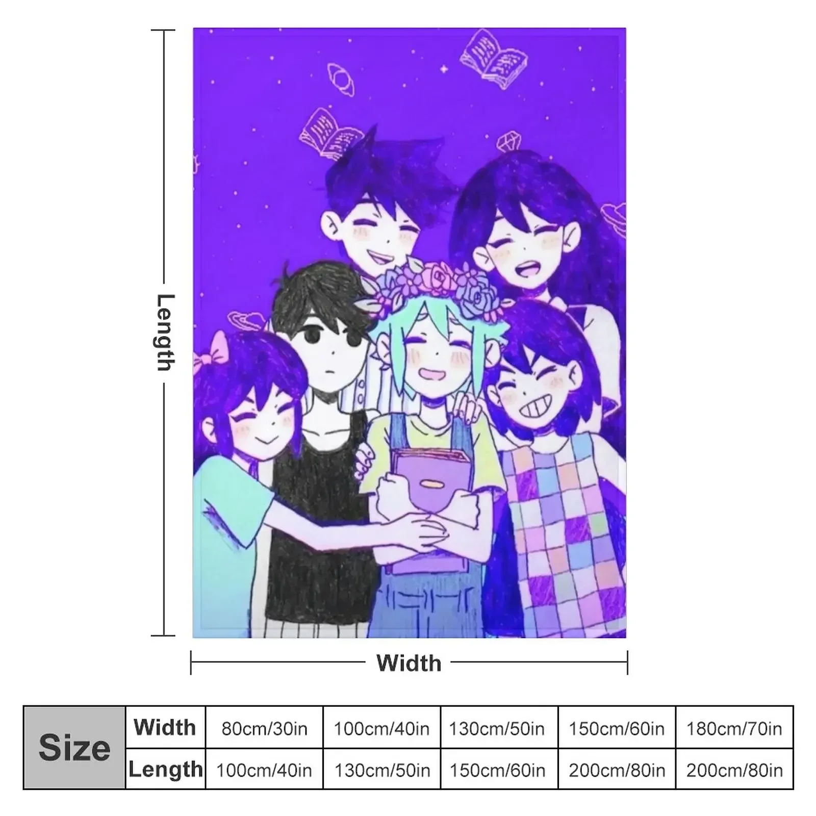 Omori and Friends Throw Blanket Bed covers valentine gift ideas wednesday Hairys Blankets