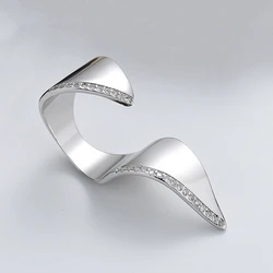 KOFSAC New Fashion Exaggerate Hand Jewelry Lady Personality Irregular 925 Sterling Silver Rings For Women Party Accessories Gift