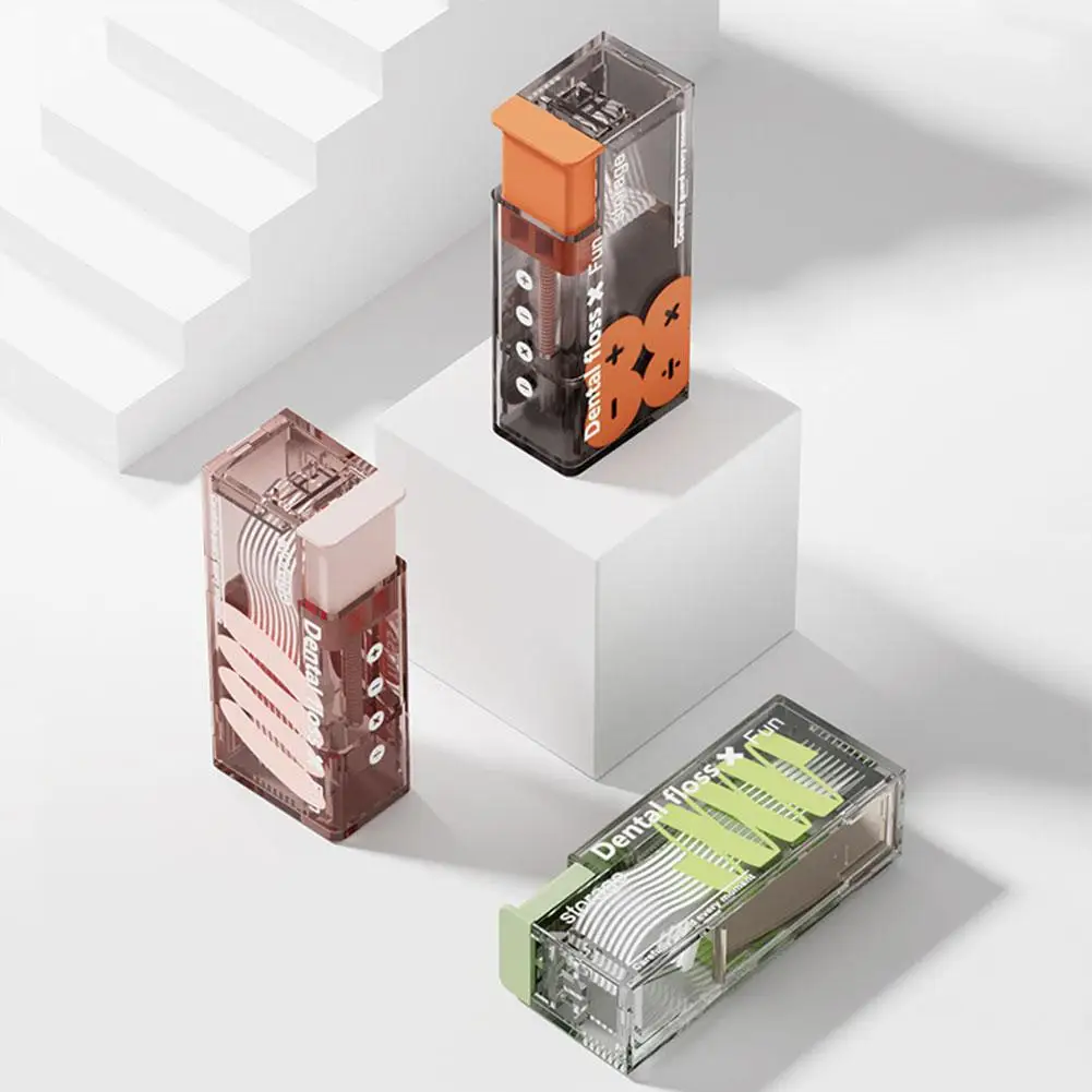 

Mini Dental Floss Dispenser Box Portable Floss Box Automatic Pop-up Toothpick Box Disposable Portable Oral Care Floss Organiser