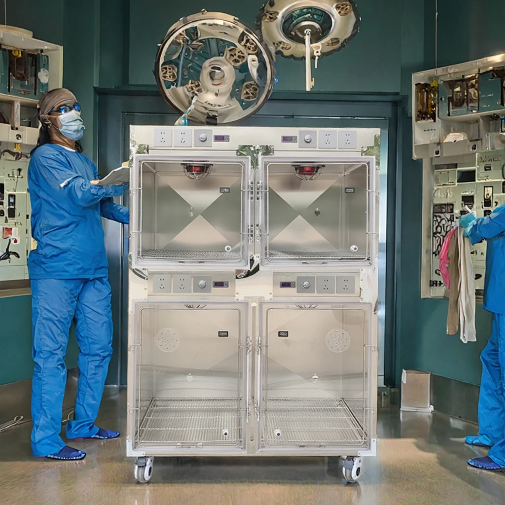 Veterinary Hospitalization Cages. Therapy Fully Functional Animal . Monitoring Infrared Physiotherapy . Cat Cage