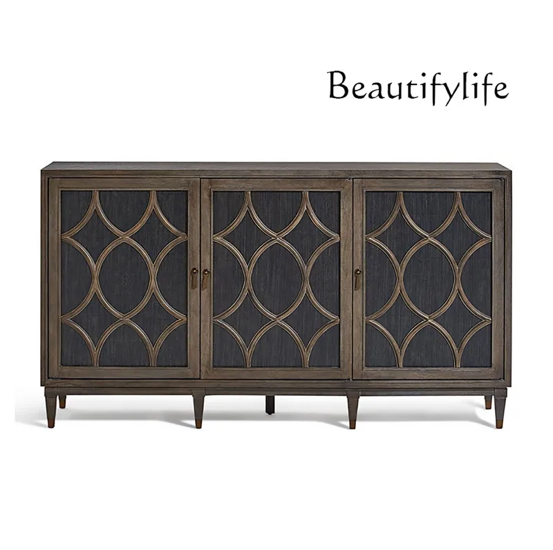

French porch cabinet retro dining side cabinet European American locker old decorative living room furniture