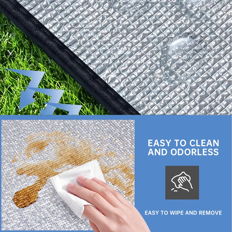 Outdoor Double-sided Aluminum Film Floor Mat Moisture-proof Insulation Foam Waterproof Camping Picnic Mat Beach Tent