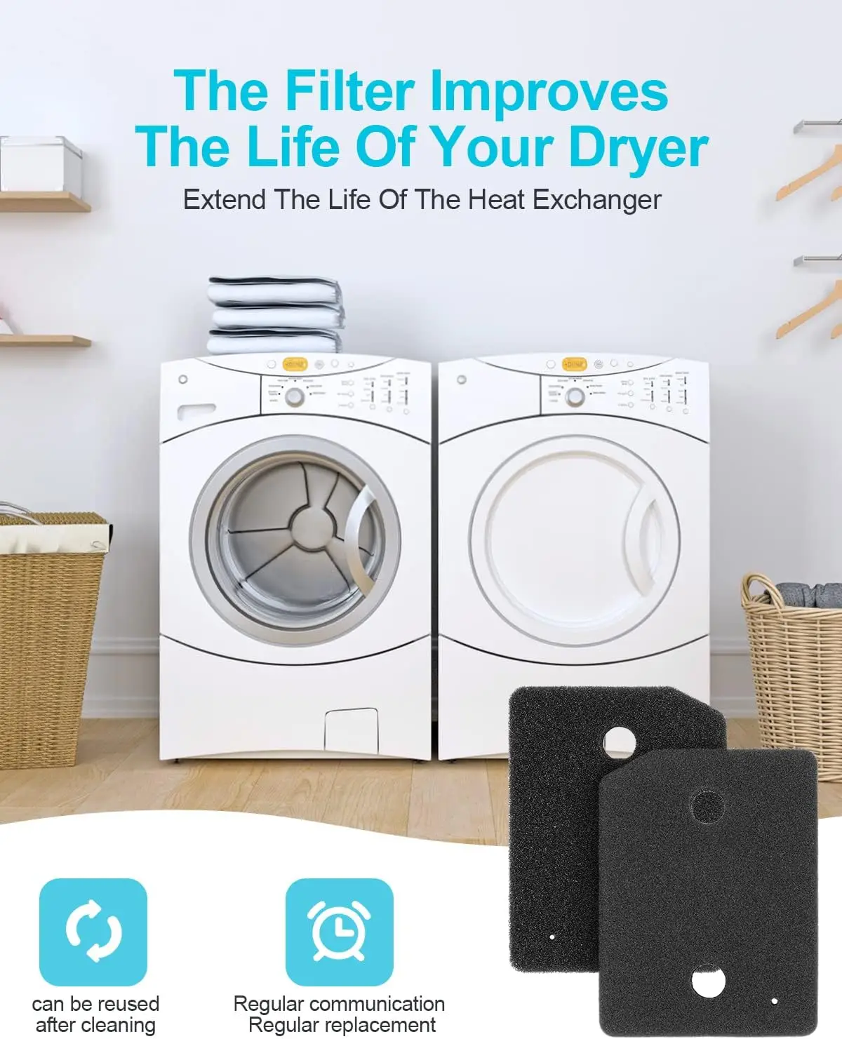 Foam Filter Replacement for All Miele T1 Heat Pump Tumble Dryers TMB540WP TKS850WP TKG840WP TKS650WP TKB150WP TKG450WP  Parts