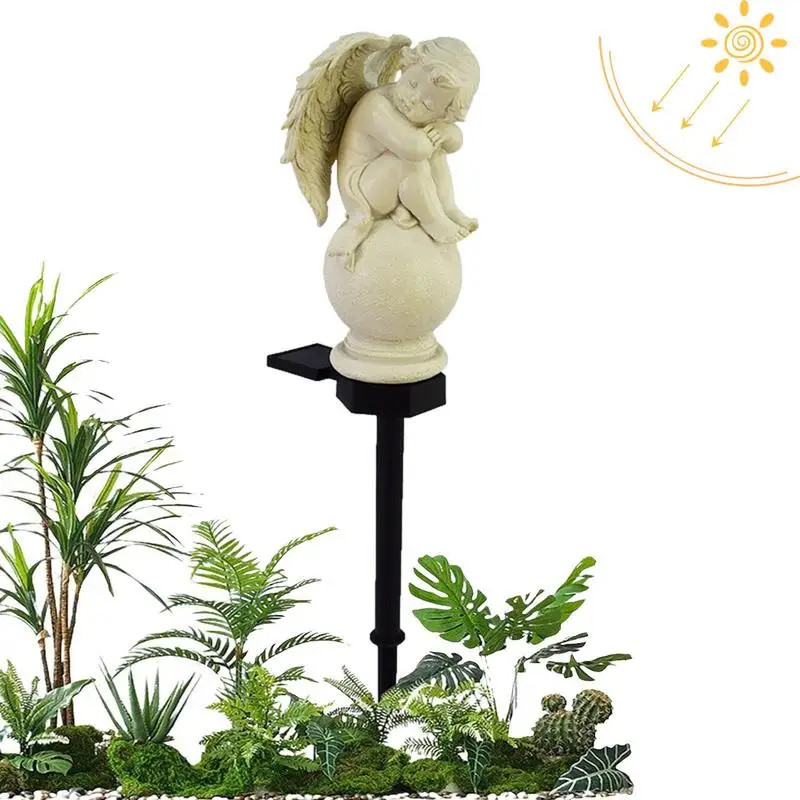 

Solar Powered Garden Stake Angel LED Lights Waterproof Outdoor Solar Garden Lamp exquisite Angel Fairy decor Yard Lawn Walkway