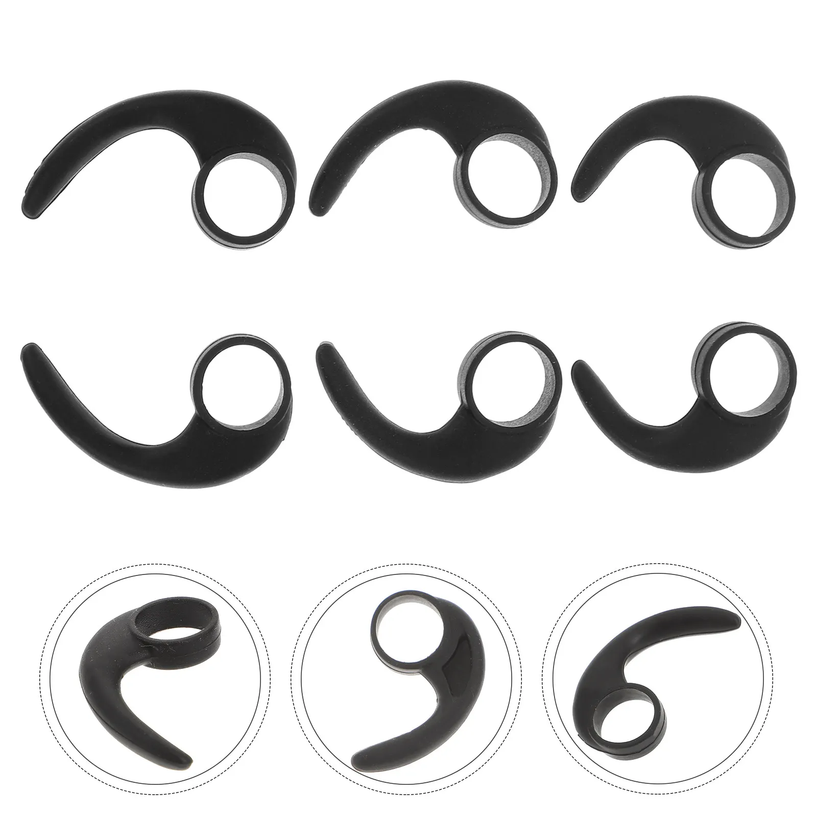 6Pcs Soft Flexible Silicone Earbud Clip Hook Anti-Slip Protective Earhook for Running Cycling Gym Earphones Earbuds