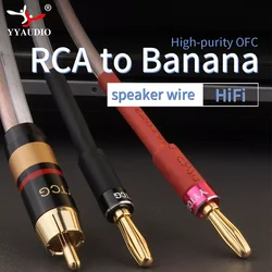 YYAUDIO Hifi kabel Audio RCA RCA do podwójnego wtyczka bananowa Y rozdzielacz do wzmacniaczy Audio do kina domowego kabel RCA