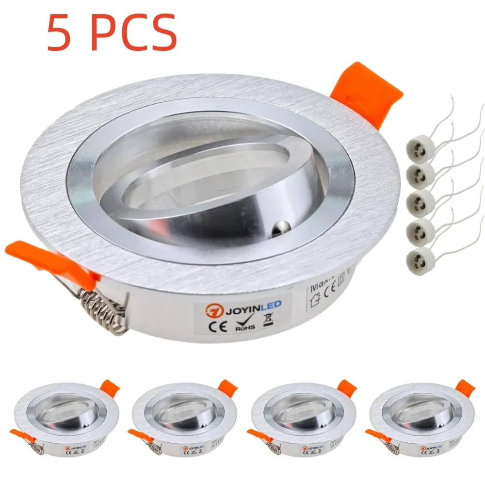 

5PCS White Silver LED Downlight Frame with GU10 Lamp Base Ceiling Lights Recessed Lamp Spot Light for Living Room Indoor Light