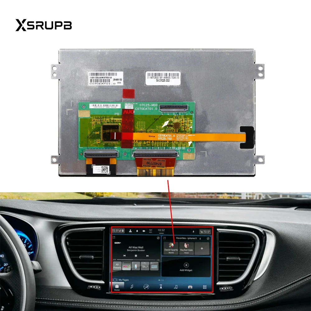 

7" LCD With Touch Screen C070EAT01.0 For Uconnect Radios VP2 2018-2022 Navigation Car LCD Display