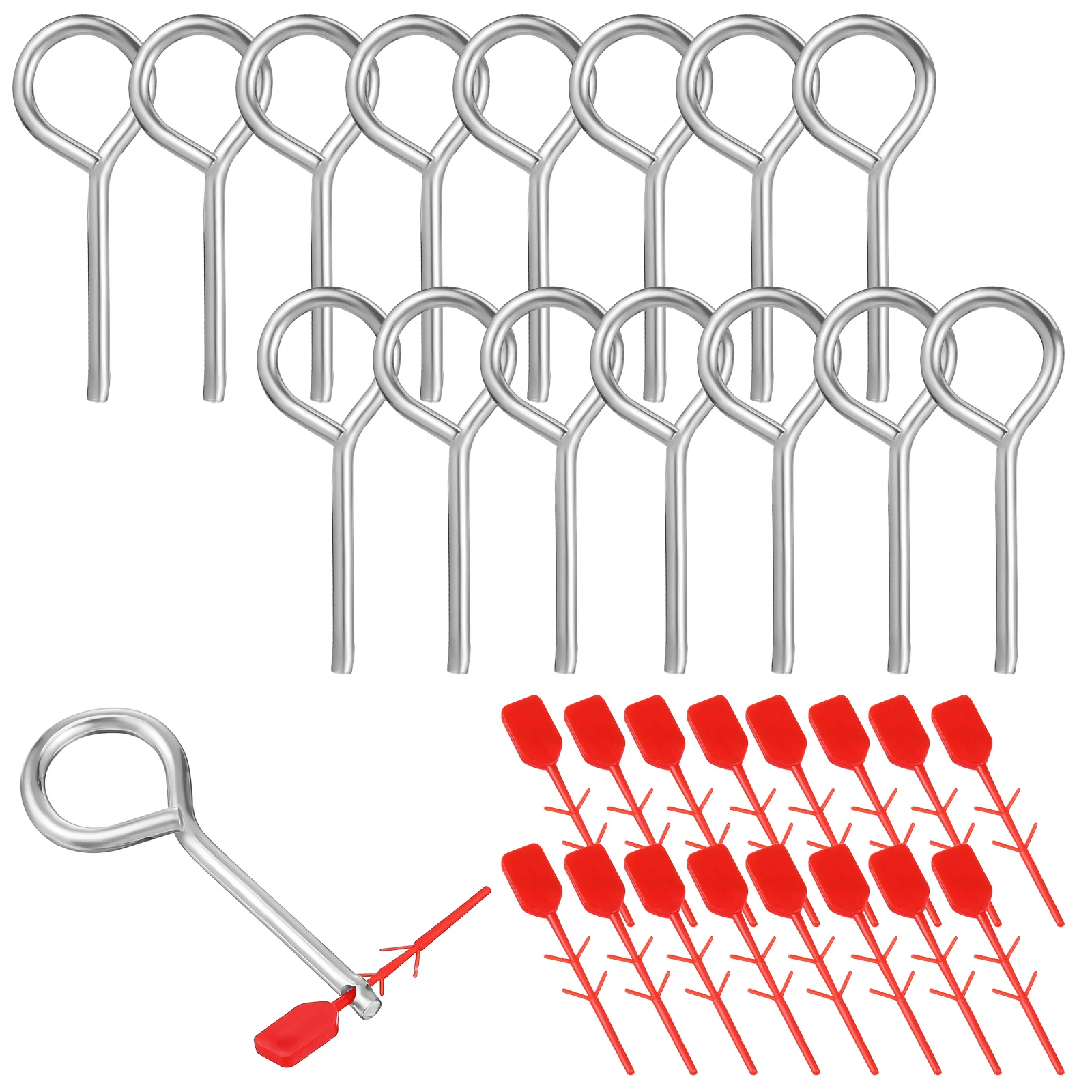 

15 Sets Fire Extinguisher Safety Pins Metal Retainers Durable Universal Handheld Extinguishers Red Plastic Covers