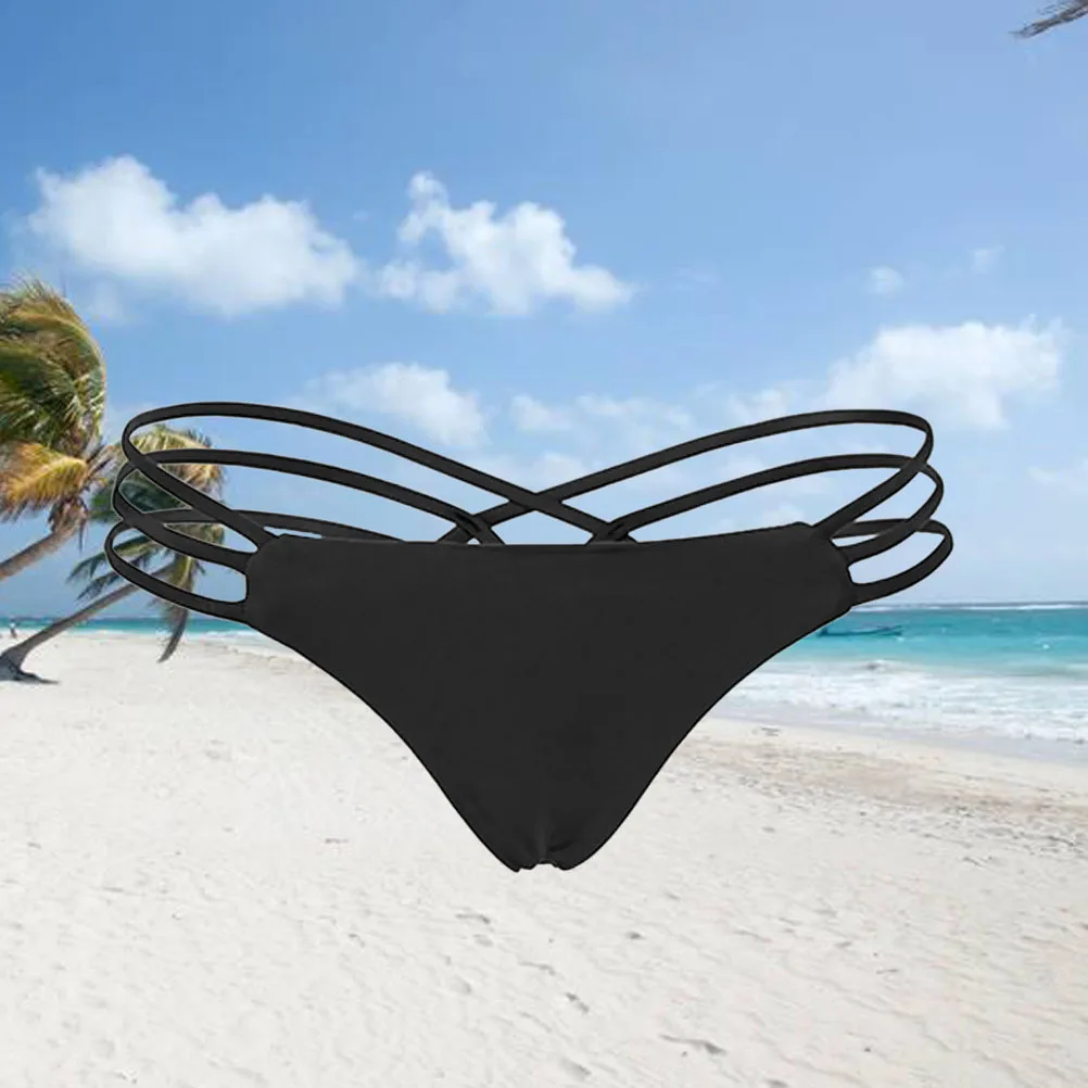 

Strap Swim Trousers Black Swimsuit Bottoms Women Bikinis Bathing Suits Thong Panties Beach Swimwear Sexy Briefs Comfortable