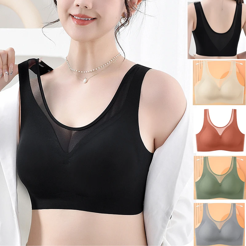 1pcs Women\'s Bra No Trace Breathable Bra No Steel Ring Breathable Comfortable Large Size Underwear Vest Bralette