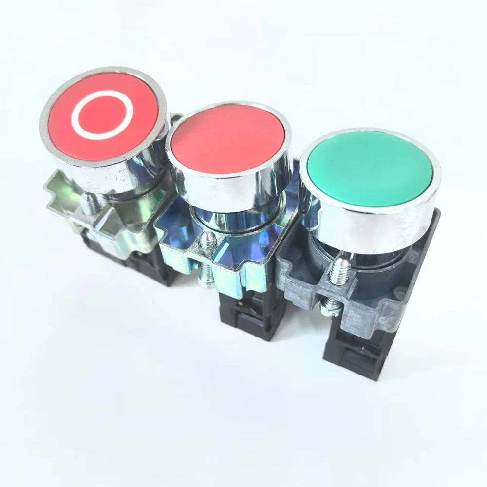 22mm XB2-BA42 NC BA11 BA21 BA31 BA51 NO Mushroom Head Button Switch Self Reset Emergency Stop Knob Key Start Inching Power On