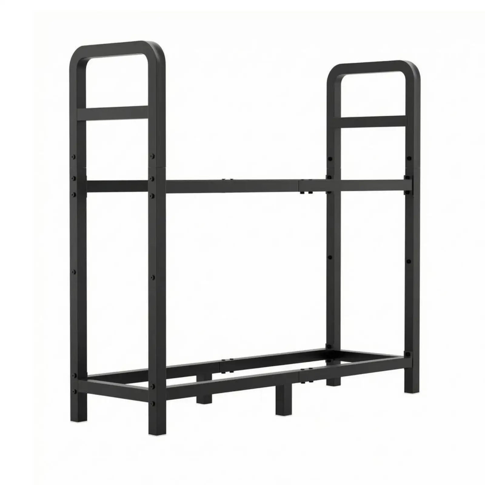 Steel Firewood Storage Rack Open-Frame Two-Tier Firewood Rack Steel Log Stand