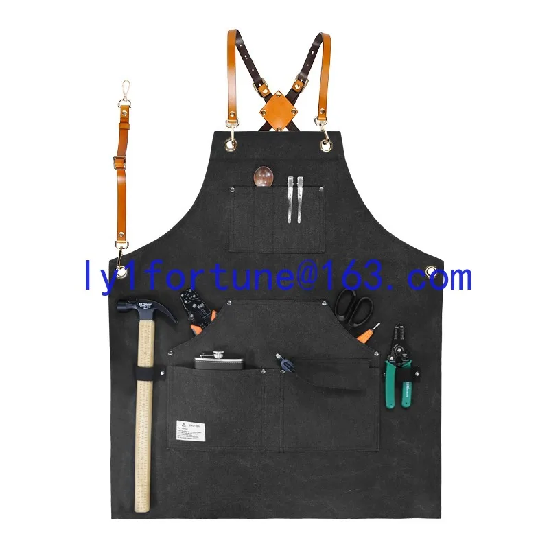 Thick canvas waterproof apron custom logo printing carpenter gardener painting men's work clothes