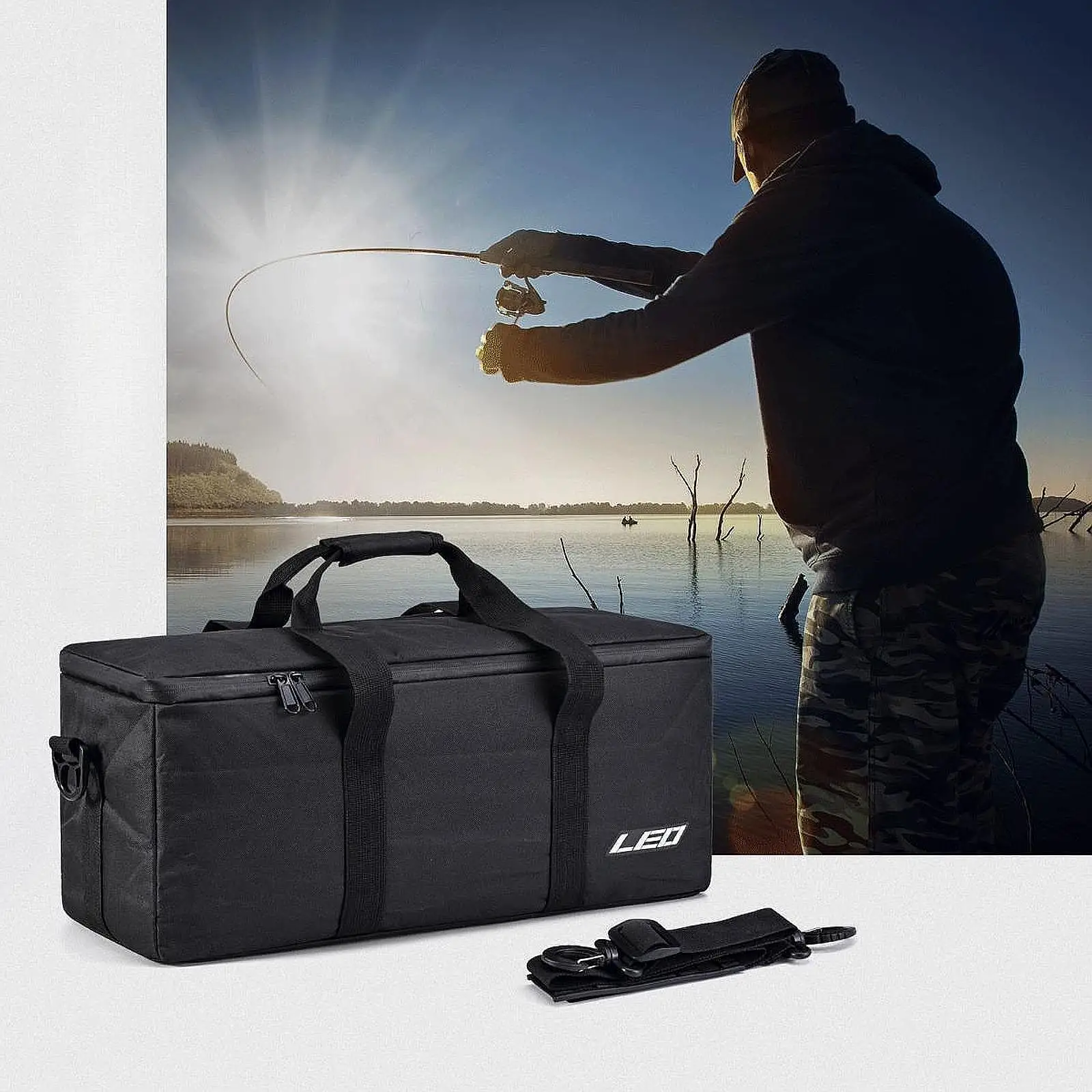 Ice Fishing Bag Fishing Gear Storage Bag Multifunctional with Handle Waterproof