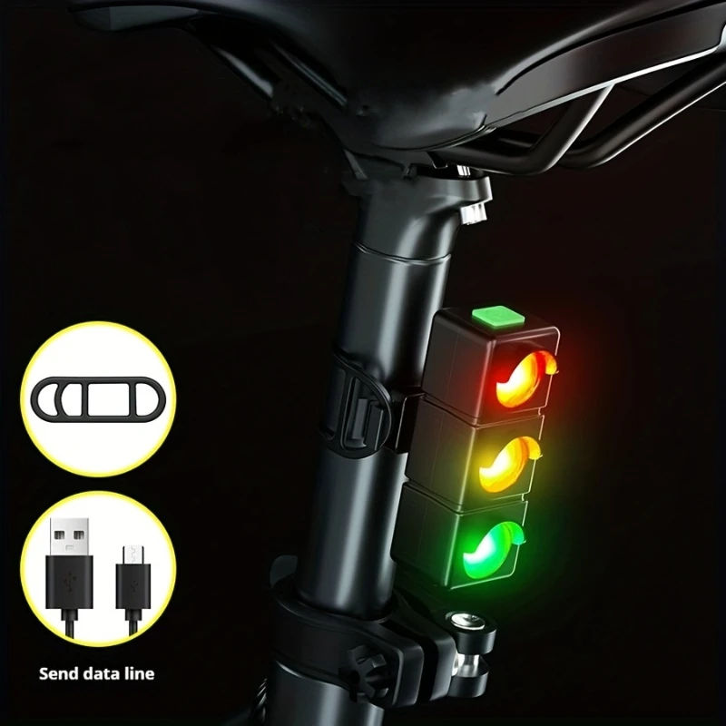 Night Riding Lights Tri-Color Night Warning Lights  Tail Lights Alpine Riding Light Bicycle Tail Light Waterproof Bike Rear Lamp