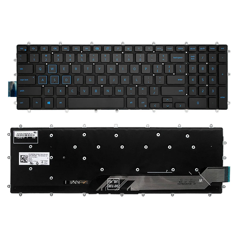 Nouveau clavier d'ordinateur portable rétro-éclairé de remplacement, pour Dell G3 15 3590 3579 3779 G5 15 5590