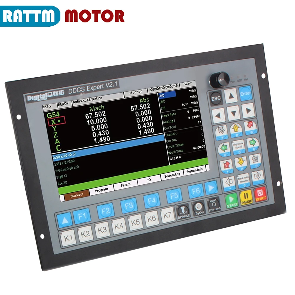 Update V2 version PLC 4 Axis 5 Axis DDCS Expert CNC off-line Motion controller stand-alone