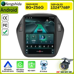 Car Radio Carplay 9.7 Inch For Hyundai IX35 Tucson 2009-2015 Navigation GPS Android Auto Stereo Screen 5G Wifi No 2din Unit Cam